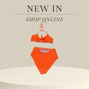 Orange high waist two-piece